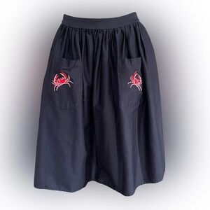 Collectif/Modcloth Josie Crab Navy Swing Skirt